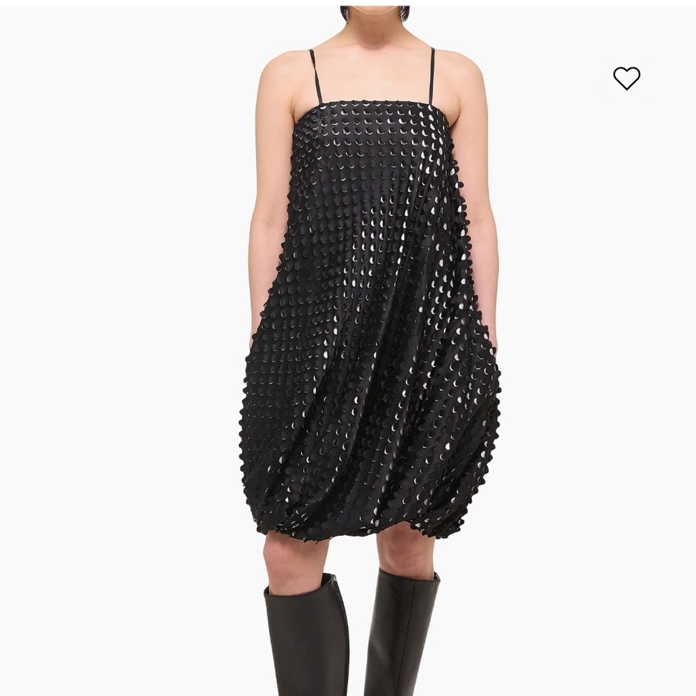 ​NWT Helmut Lang Black Hole Punch Bubble Dress Size 8 MSRP $595
